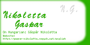 nikoletta gaspar business card