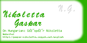 nikoletta gaspar business card